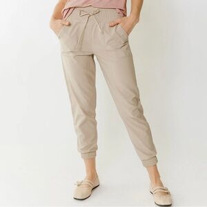 Albion Fit Destination Joggers Cobblestone Tan size Small Petite